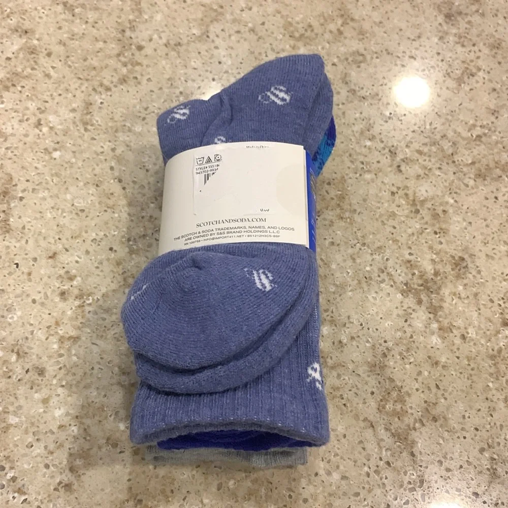 NWT Scotch & Soda 3-Pack Quarter Length Socks Size Large